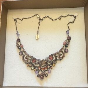 Chic Multicolor Necklace with Purple and Gold Accents